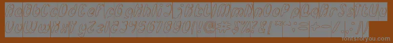 EnjoyTheTimeHollowInverse Font – Gray Fonts on Brown Background