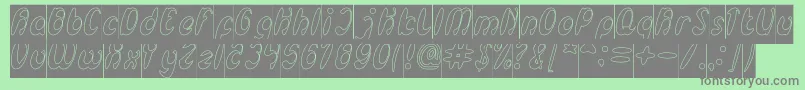 EnjoyTheTimeHollowInverse Font – Gray Fonts on Green Background