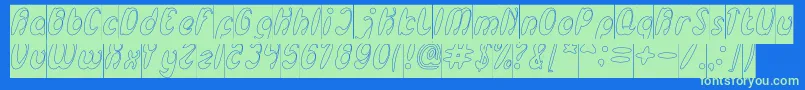EnjoyTheTimeHollowInverse Font – Green Fonts on Blue Background