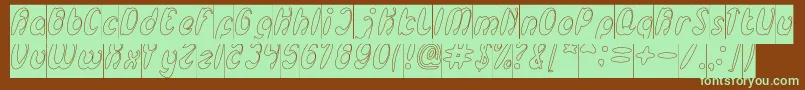 EnjoyTheTimeHollowInverse Font – Green Fonts on Brown Background