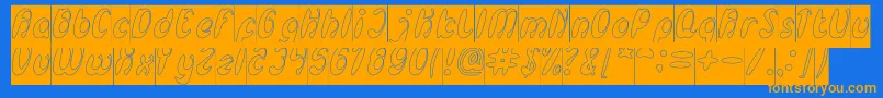 EnjoyTheTimeHollowInverse Font – Orange Fonts on Blue Background