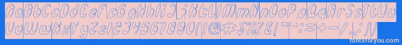 EnjoyTheTimeHollowInverse Font – Pink Fonts on Blue Background