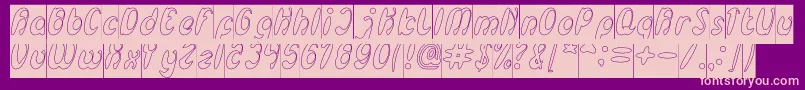 EnjoyTheTimeHollowInverse Font – Pink Fonts on Purple Background