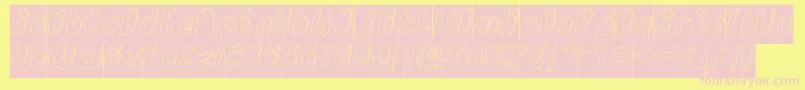 EnjoyTheTimeHollowInverse-Schriftart – Rosa Schriften auf gelbem Hintergrund