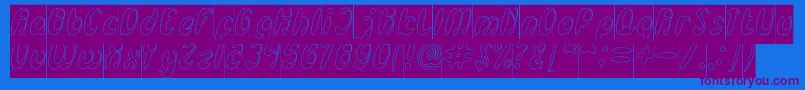 EnjoyTheTimeHollowInverse Font – Purple Fonts on Blue Background