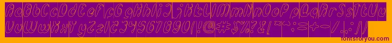 EnjoyTheTimeHollowInverse Font – Purple Fonts on Orange Background