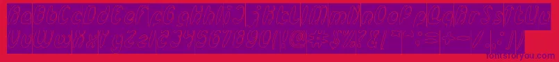 EnjoyTheTimeHollowInverse Font – Purple Fonts on Red Background