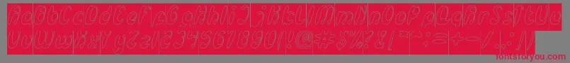 EnjoyTheTimeHollowInverse Font – Red Fonts on Gray Background
