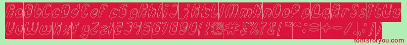 EnjoyTheTimeHollowInverse Font – Red Fonts on Green Background