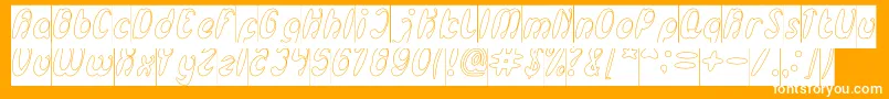 EnjoyTheTimeHollowInverse-Schriftart – Weiße Schriften auf orangefarbenem Hintergrund