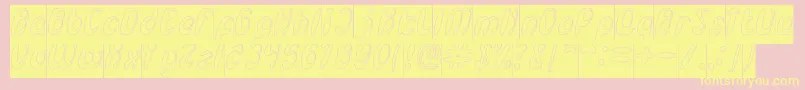 EnjoyTheTimeHollowInverse Font – Yellow Fonts on Pink Background