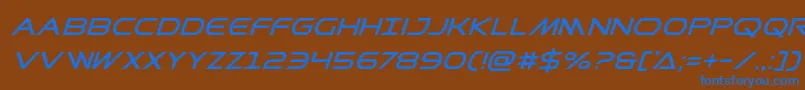 Prometheansuperital Font – Blue Fonts on Brown Background