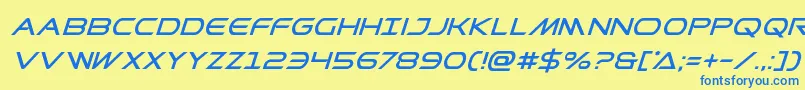 Prometheansuperital Font – Blue Fonts on Yellow Background