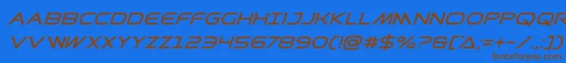 Prometheansuperital Font – Brown Fonts on Blue Background