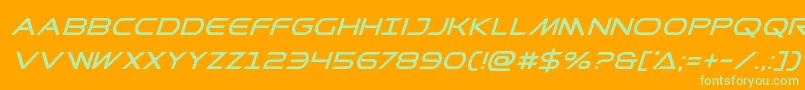 Prometheansuperital Font – Green Fonts on Orange Background