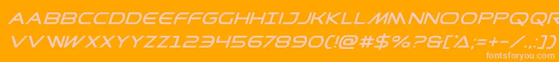Prometheansuperital Font – Pink Fonts on Orange Background