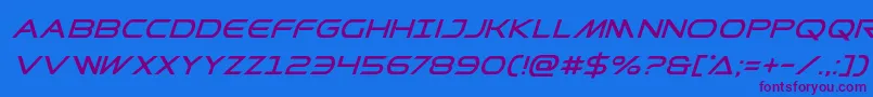 Prometheansuperital Font – Purple Fonts on Blue Background