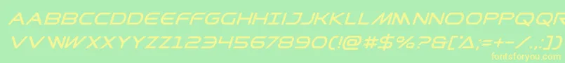 Prometheansuperital Font – Yellow Fonts on Green Background