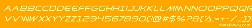 Prometheansuperital Font – Yellow Fonts on Orange Background