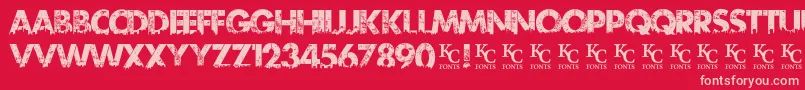 Urbanjungledemo Font – Pink Fonts on Red Background