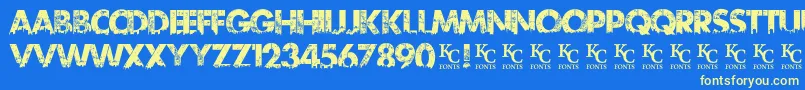 Urbanjungledemo Font – Yellow Fonts on Blue Background