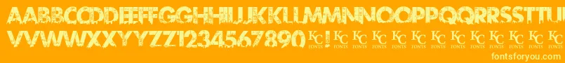 フォントUrbanjungledemo – オレンジの背景に黄色の文字