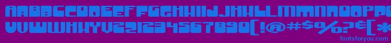 SfGrooveMachineExtupright-Schriftart – Blaue Schriften auf violettem Hintergrund