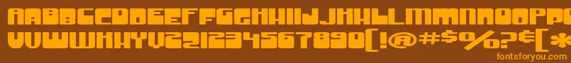 SfGrooveMachineExtupright Font – Orange Fonts on Brown Background
