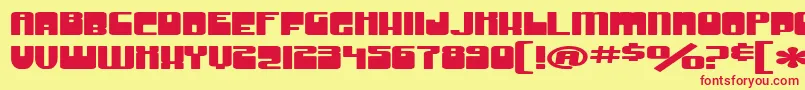 SfGrooveMachineExtupright Font – Red Fonts on Yellow Background
