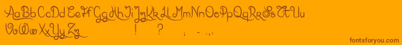 KarlWright Font – Brown Fonts on Orange Background