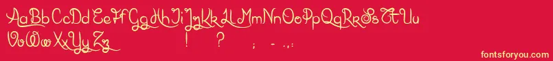 KarlWright Font – Yellow Fonts on Red Background