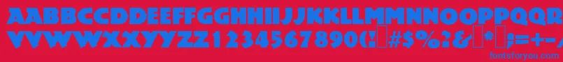 P850DecoRegular Font – Blue Fonts on Red Background