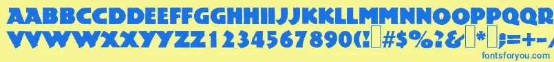 P850DecoRegular Font – Blue Fonts on Yellow Background