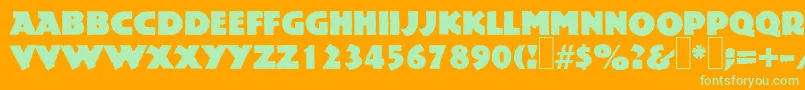 P850DecoRegular Font – Green Fonts on Orange Background