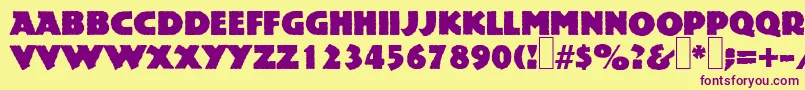 P850DecoRegular Font – Purple Fonts on Yellow Background