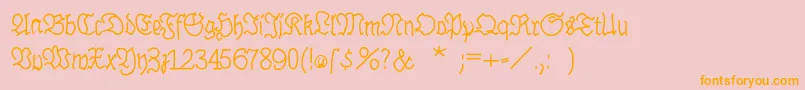 Brokenhand Font – Orange Fonts on Pink Background