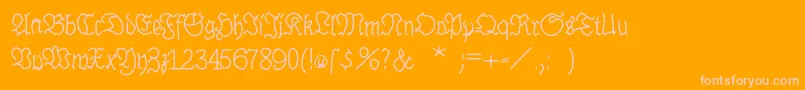 Brokenhand-Schriftart – Rosa Schriften auf orangefarbenem Hintergrund