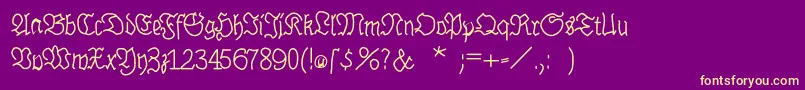 Brokenhand Font – Yellow Fonts on Purple Background