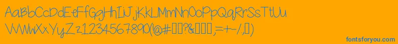 YesterdaysMakeup Font – Blue Fonts on Orange Background