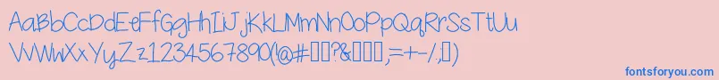 YesterdaysMakeup Font – Blue Fonts on Pink Background