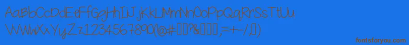 YesterdaysMakeup Font – Brown Fonts on Blue Background