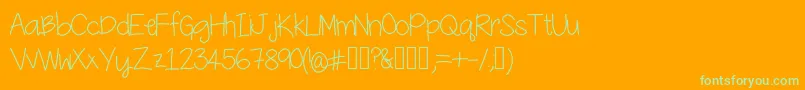 YesterdaysMakeup Font – Green Fonts on Orange Background