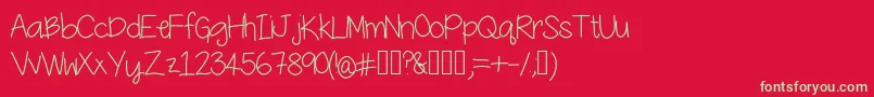 YesterdaysMakeup Font – Green Fonts on Red Background