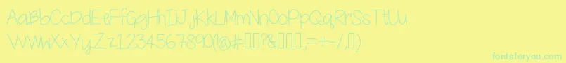 YesterdaysMakeup-fontti – vihreät fontit keltaisella taustalla