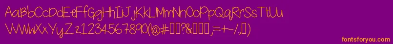 YesterdaysMakeup Font – Orange Fonts on Purple Background