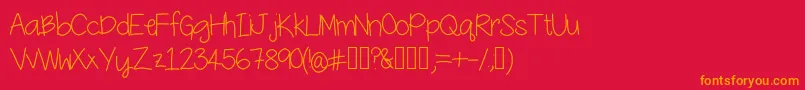 YesterdaysMakeup Font – Orange Fonts on Red Background