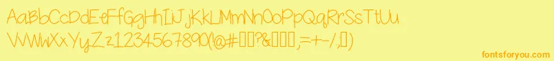 YesterdaysMakeup Font – Orange Fonts on Yellow Background