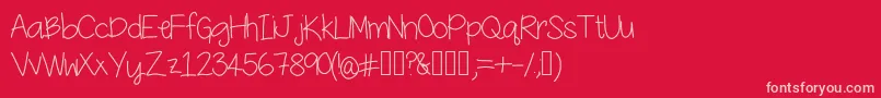 YesterdaysMakeup Font – Pink Fonts on Red Background