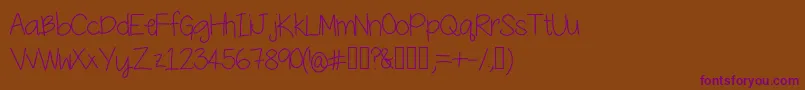 YesterdaysMakeup Font – Purple Fonts on Brown Background