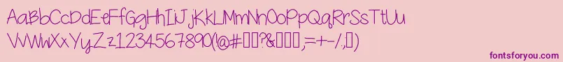 YesterdaysMakeup Font – Purple Fonts on Pink Background